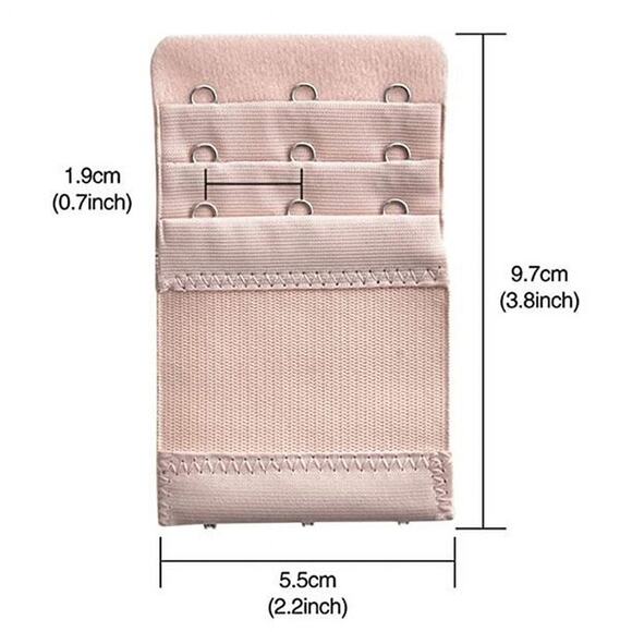 3 Pieces Womens Bra Extenders Elastic Stretchy Bra Extension Strap 3 Rows 3 Hook - Picture 4 of 5